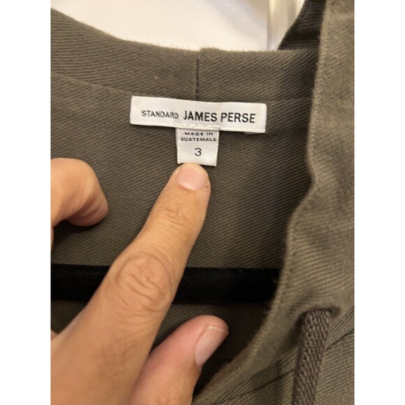 James Perse Hoodie Women’s 3 Green Full Zip Anorak Drop Pockets Cinch Waist Ws - Picture 8 of 13
